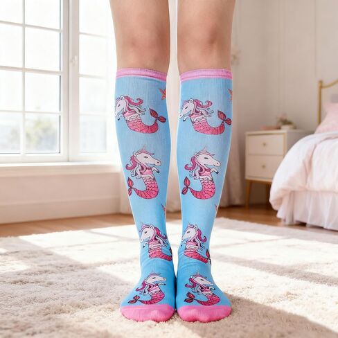 Benefeet Sox Women Girls Funny Novelty Knee High Socks Crazy Cute Over Calf Socks 3D Print Socks Halloween Christmas Cosplay in Kuwait