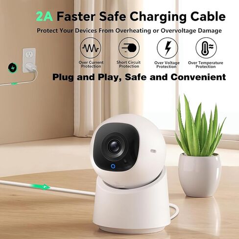 EufyCam Charger Security Cameras USB A to Type C Cord Compatible for Oura Ring 4/Gen 3 Charger Cable, EufyCam 2C/2C Pro/2S/3(S300)/3C(S300C)/S3 Pro(S330)/S340/3E/L810/L210 Accessories (5ft) in Saudi Arabia