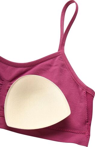 bebe Girls' Training Bra - 6 Pack Seamless Cami Bralette, Removable Pads (S-L) in Saudi Arabia