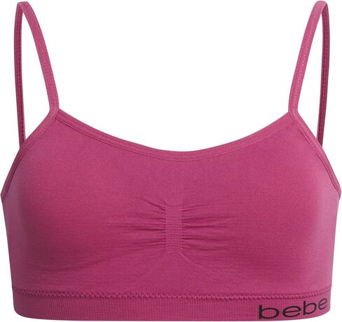 bebe Girls' Training Bra - 6 Pack Seamless Cami Bralette, Removable Pads (S-L) in Saudi Arabia