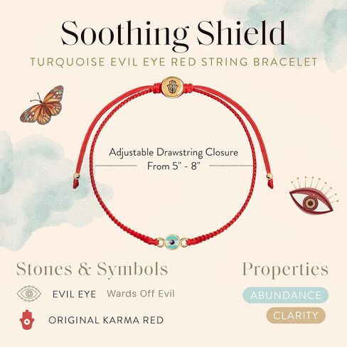 KARMA AND LUCK - Karmic Power - Women's Wisdom Chakra Real Multistone Adjustable Drawstring Red String Bracelet Handmade with Love in Bali To Reestablish your Balance in Saudi Arabia