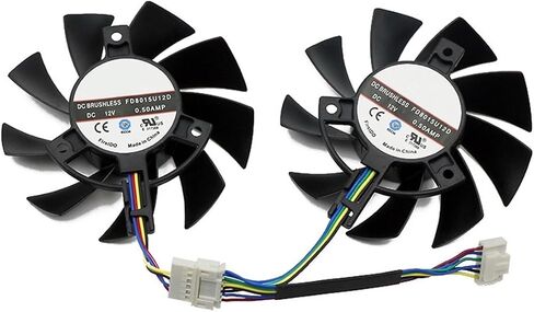 Muyihui 75MM FD8015U12D 6Pin، مروحة تبريد بطاقة الرسومات، لـ 2060 1660 1660Ti TUF Gaming OC، استبدل T128015BU in Saudi Arabia