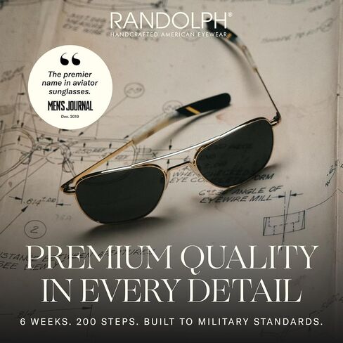 Randolph USA | 23k White Gold Classic Aviator Sunglasses for Men or Women Polarized 100% UV in Kuwait