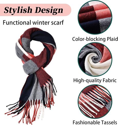 Scarf for Women - Winter Scarf Fashion Long Scarf Shawl, Scarves for Women Winter Warm Blanket Scarf, Cashmere Scarf Classic Tassel Plaid Tartan Lattice Large Scarf in Saudi Arabia