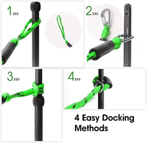 4 Feet Bungee Dock Line with Stainless Steel Clip & Foam Float 2pcs, Mooring Rope for Docking with Built-in Snubber, Ideal Boat Accessories for PWC, Jet Ski, SeaDoo, Kayak, Pontoon, Canoe in Saudi Arabia