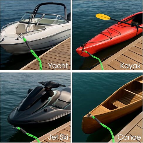4 Feet Bungee Dock Line with Stainless Steel Clip & Foam Float 2pcs, Mooring Rope for Docking with Built-in Snubber, Ideal Boat Accessories for PWC, Jet Ski, SeaDoo, Kayak, Pontoon, Canoe in Saudi Arabia