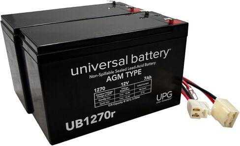 AlveyTech 24 Volt Battery Pack for Razor MX350 Dirt Rocket Bike (9 Ah, Versions 33+) - Set of Two (12V Each) SLA Batteries with Wiring Harness - Razor MX350 Version 33 and up AGM Battery Replacement in Kuwait