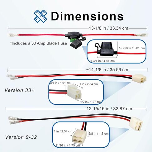 AlveyTech 24 Volt Battery Pack for Razor MX350 Dirt Rocket Bike (9 Ah, Versions 33+) - Set of Two (12V Each) SLA Batteries with Wiring Harness - Razor MX350 Version 33 and up AGM Battery Replacement in Kuwait