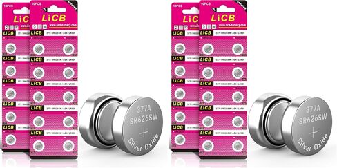 LiCB 20 Pack SR626SW 377 626 Watch Battery 1.5V Button Cell Batteries in Kuwait