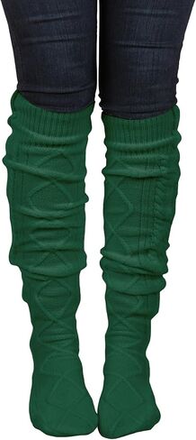 Floral Find Women's Cable Knit Knee-High Winter Boot Socks Extra Long Thigh Leg Warmers Stocking in Kuwait