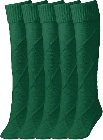 Floral Find Women's Cable Knit Knee-High Winter Boot Socks Extra Long Thigh Leg Warmers Stocking in Kuwait