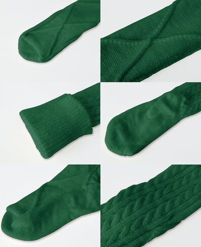 Floral Find Women's Cable Knit Knee-High Winter Boot Socks Extra Long Thigh Leg Warmers Stocking in Kuwait