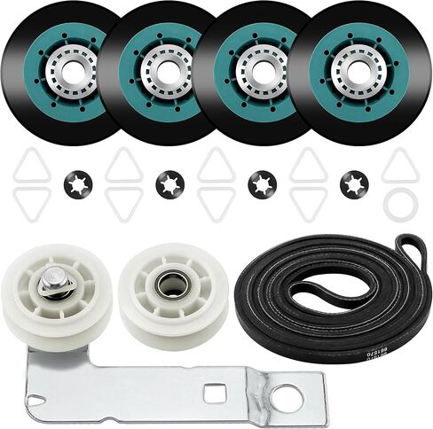 تتضمن مجموعة إصلاح المجفف AMI PARTS 4392067 بكرة أسطوانة WPW10314173 وحزام 661570 فولت وبكرة وسيطة 279640 تحل محل مجموعة صيانة ويرلبول كينمور 4392067VP 80047 587637 PS373088 EAP373088 in Saudi Arabia