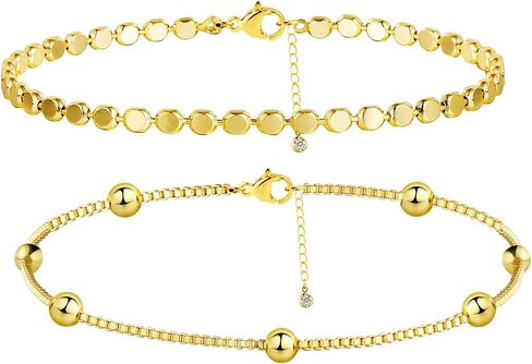 MIDEEO Gold Plated Bracelets for Women Dainty Layered Herringbone Twisted Rope Chain Bracelets Set Layering Dot CZ Leave Beaded Bracelets Dainty Cubic Zirconia Tennis Chain Bracelet Jewelry Gifts in Kuwait