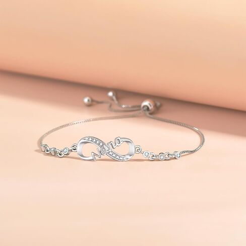 YSSHIN Gifts for Mom/Grandma/Nana/Girlfriend/Sister, Infinity Love Bracelet Birthday Wedding Gifts for Women Girls in Saudi Arabia