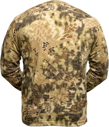Kryptek Men's Stalker Long Sleeve, 100% Cotton, Stealthy Camo Tee in Kuwait