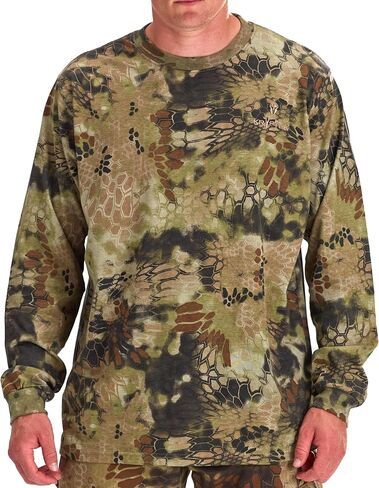 Kryptek Men's Stalker Long Sleeve, 100% Cotton, Stealthy Camo Tee in Kuwait