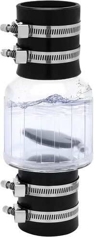 صمام فحص PVC هادئ 1-1/2 بوصة صمام فحص مضخة الحوض مع مقارنات Buna-N مع ربيع الزنبرك يناسب 1-1/2 ″ الفئة 40 مع المشابك غير القابل للصدأ in Saudi Arabia