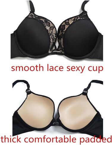 تي شيرت Pushlus Push Up سميك مبطن يغرق Underwire تي شيرت دانتيل حمالة صدر لدعم الرفع للنساء أضف كوبًا واحدًا in Saudi Arabia