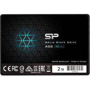 محرك أقراص الحالة الصلبة الداخلي Silicon Power 128GB SSD 3D NAND A55 SLC Cache Performance Boost SATA III 2.5 بوصة 7 مم (0.28 بوصة) (SU128GBSS3A55S25AH) in Kuwait