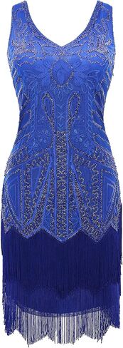 BABEYOND Women’s Flapper Dresses Set 1920s V Neck Beaded Fringed Great Gatsby Dress in Kuwait