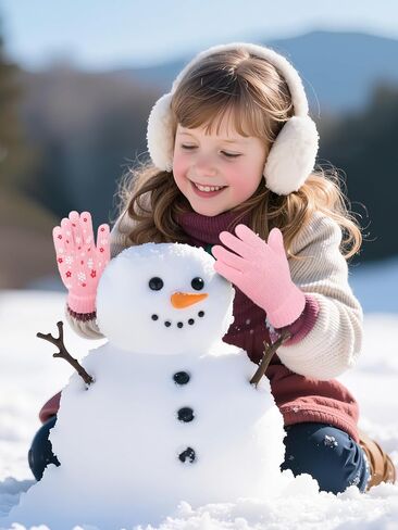 Cooraby 4 Pair Stretch Winter Kids Gloves Full Fingers Magic Gloves Winter Warm Student Knitted Gloves for Boys Girls Kids in Saudi Arabia