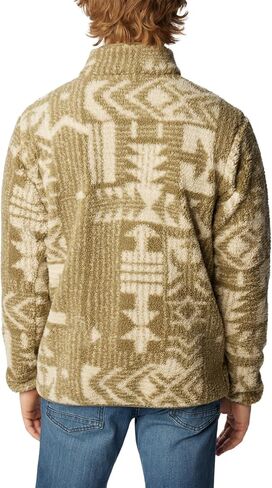 Columbia Men's Rugged Ridge II Sherpa Half Snap, Stone Green Passages Print, X-Large in Saudi Arabia