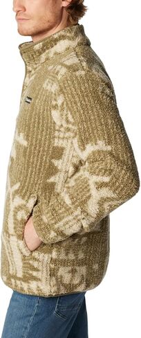 Columbia Men's Rugged Ridge II Sherpa Half Snap, Stone Green Passages Print, X-Large in Saudi Arabia