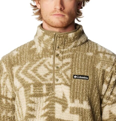 Columbia Men's Rugged Ridge II Sherpa Half Snap, Stone Green Passages Print, X-Large in Saudi Arabia