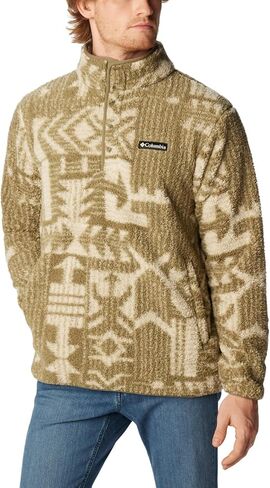 Columbia Men's Rugged Ridge II Sherpa Half Snap, Stone Green Passages Print, X-Large in Saudi Arabia