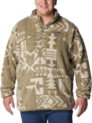 Columbia Men's Rugged Ridge II Sherpa Half Snap, Stone Green Passages Print, X-Large in Saudi Arabia