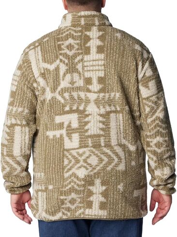 Columbia Men's Rugged Ridge II Sherpa Half Snap, Stone Green Passages Print, X-Large in Saudi Arabia
