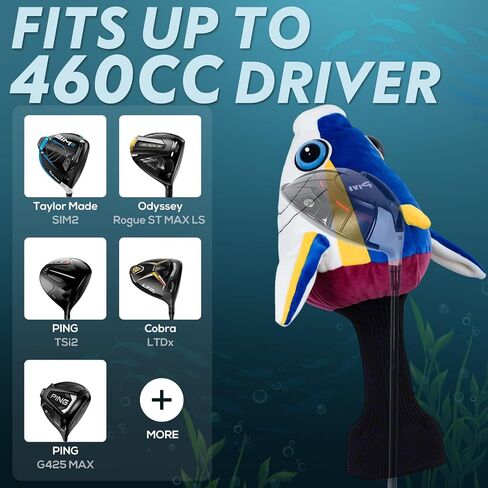 Big Crazy Animal Driver Headcover - Design Design - أغلفة رأس الجولف - أغلفة نادي Golf Plush Plush - حامي نادي Golf و Function Present in Saudi Arabia