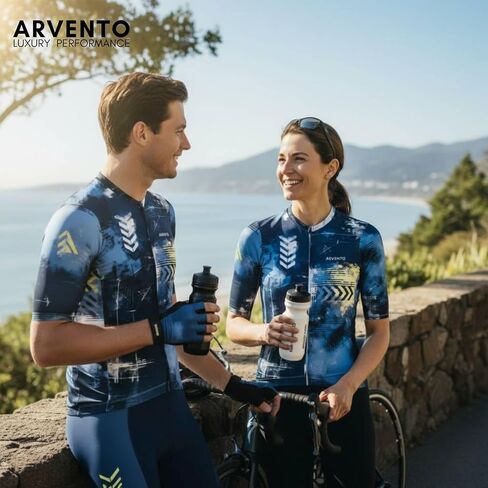 Arvento Men للدراجات القميص القصيرة للأكمام القمصان القمصان على الطريق-تصميم مستوحى من الفن ، وملاءمة العرق ، ونسي in Saudi Arabia