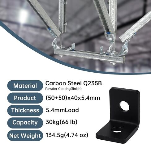 10 Pack 2 Holes 90° Fitting for 1-5/8" Strut Channel, Strut Hardware L Brackets, 3/16" Thickness in Saudi Arabia
