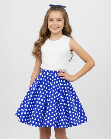 تنورة BlackButterfly Kids Vintage الخمسينيات ذات الدائرة الكاملة للفتيات المتأرجحة in Kuwait