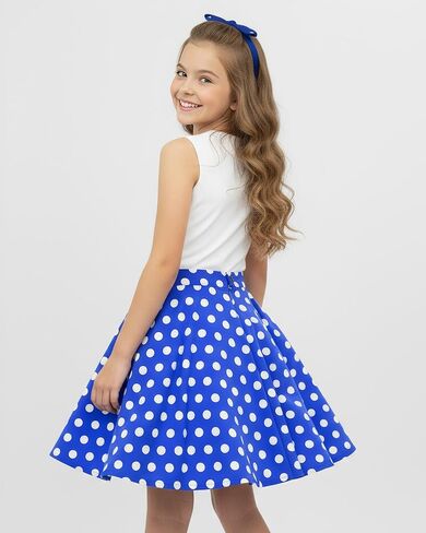 تنورة BlackButterfly Kids Vintage الخمسينيات ذات الدائرة الكاملة للفتيات المتأرجحة in Kuwait