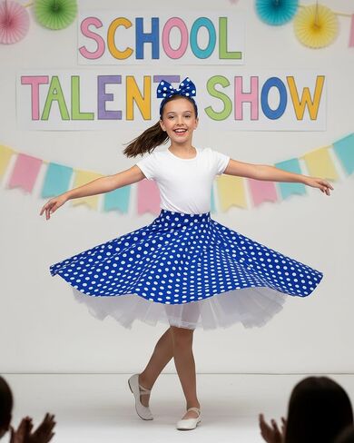 تنورة BlackButterfly Kids Vintage الخمسينيات ذات الدائرة الكاملة للفتيات المتأرجحة in Kuwait