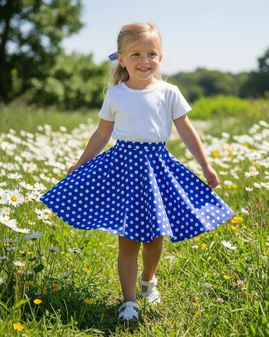تنورة BlackButterfly Kids Vintage الخمسينيات ذات الدائرة الكاملة للفتيات المتأرجحة in Kuwait