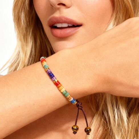 YANCHUN Pulsera Arus 7 الشاكرات الأصلية، سوار حجر الشفاء للنساء 7 الشاكرات الريكي شفاء بلورات سوار الأحجار الكريمة سوار اليوغا التوازن الطاقة الأحجار البركانية الخرز سوار المجوهرات هدية in Kuwait