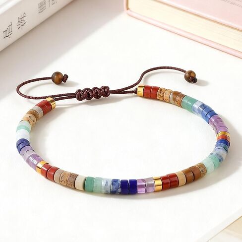 YANCHUN Pulsera Arus 7 الشاكرات الأصلية، سوار حجر الشفاء للنساء 7 الشاكرات الريكي شفاء بلورات سوار الأحجار الكريمة سوار اليوغا التوازن الطاقة الأحجار البركانية الخرز سوار المجوهرات هدية in Kuwait