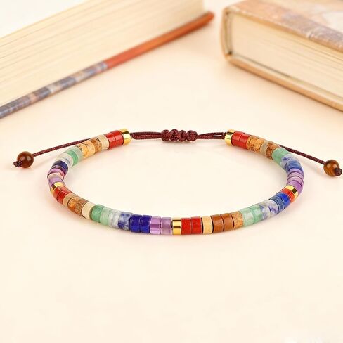 YANCHUN Pulsera Arus 7 الشاكرات الأصلية، سوار حجر الشفاء للنساء 7 الشاكرات الريكي شفاء بلورات سوار الأحجار الكريمة سوار اليوغا التوازن الطاقة الأحجار البركانية الخرز سوار المجوهرات هدية in Kuwait