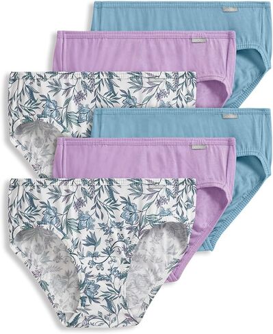 Jockey Women's Underwear Elance Bikini - 6 Pack, Ivory/Light/Pink Shadow, 5 in Kuwait