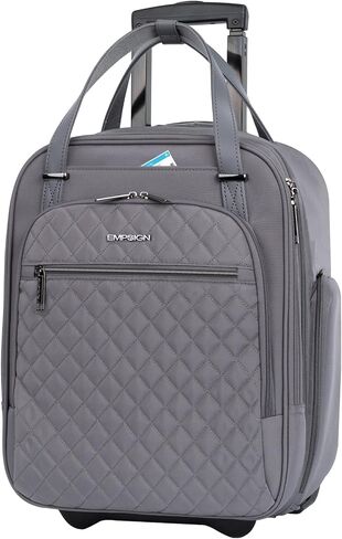 EMPSIGN Underseat Carry On Wheeled - 16" Carry on Bag with Wheels Multi-functional Lightweight Rolling Bag Overnight Weekender Small Suitcase for Women Men Travel Business, Haze Blue in Kuwait