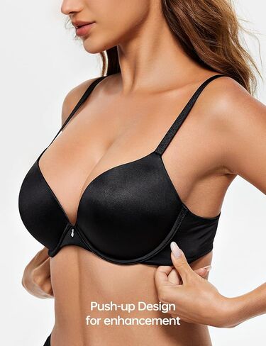Wingslove Women's Push Up Everyday Basic Comfort Lightly Padded Underwire Plunge T-Shirt Bra Lift Up in Saudi Arabia