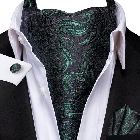 مرحبا التعادل الرجال Cravat وزهرة التلبيب دبوس مجموعة الجاكار الحرير أسكوت منديل أزرار أكمام لحفل الزفاف فستان يومي in Kuwait