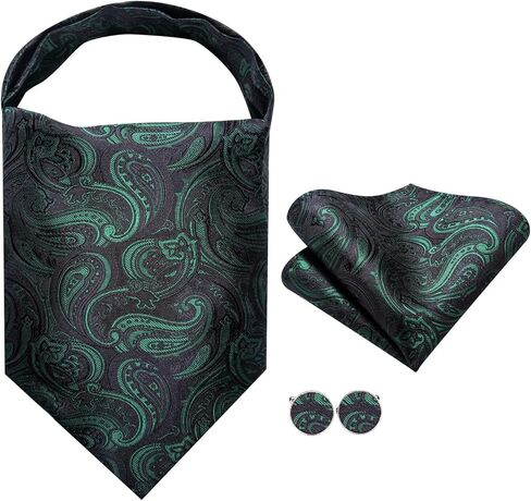 مرحبا التعادل الرجال Cravat وزهرة التلبيب دبوس مجموعة الجاكار الحرير أسكوت منديل أزرار أكمام لحفل الزفاف فستان يومي in Kuwait