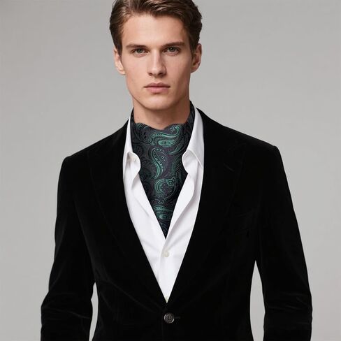 مرحبا التعادل الرجال Cravat وزهرة التلبيب دبوس مجموعة الجاكار الحرير أسكوت منديل أزرار أكمام لحفل الزفاف فستان يومي in Kuwait