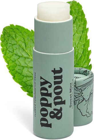 Poppy & Pout Pomegranate Peach Jumbo Lip Balm | All Natural Lip Balms & Moisturizers | Hydrates with Beeswax, Vitamin E, Organic Coconut Oil | Cruelty-Free | Lip Balm in Recyclable Cardboard Tube in Kuwait