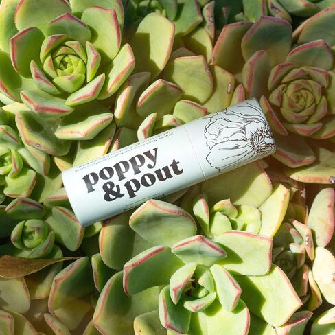 Poppy & Pout Pomegranate Peach Jumbo Lip Balm | All Natural Lip Balms & Moisturizers | Hydrates with Beeswax, Vitamin E, Organic Coconut Oil | Cruelty-Free | Lip Balm in Recyclable Cardboard Tube in Kuwait